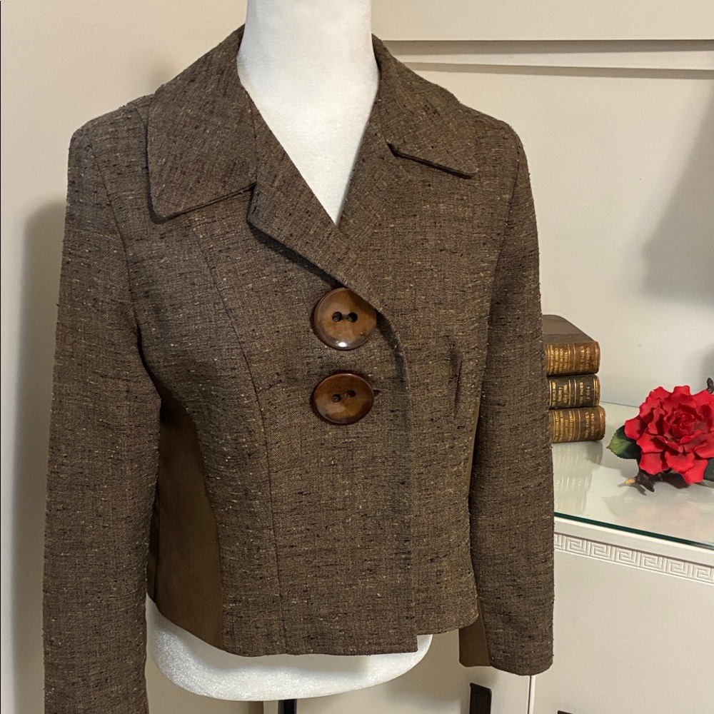 Beautiful Brown Tweed Women's Jacket Size M